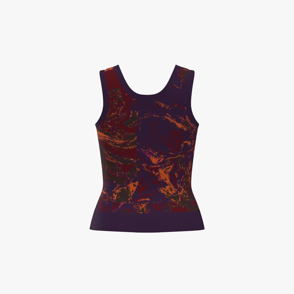 Marbled Women's Merino Wool Knit Tank Top
