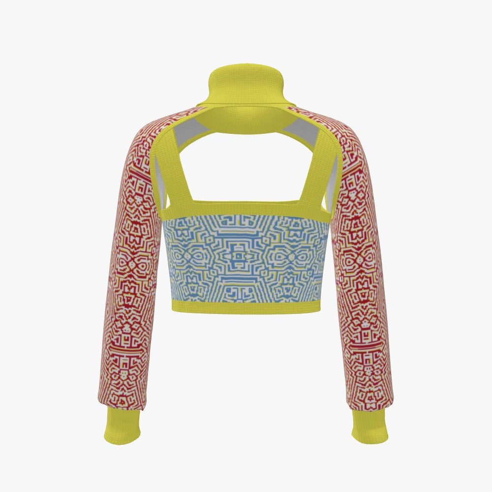 "Terminus"- Women's Cut-Out Cropped Shrug