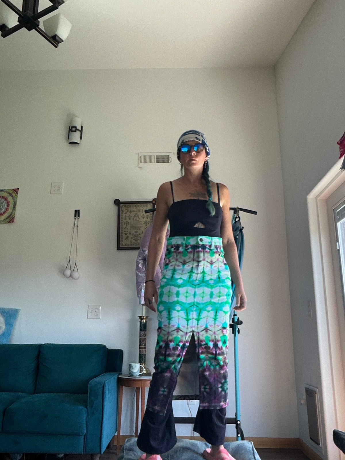 Long Denim Maxi Skirt- Prairie Sky