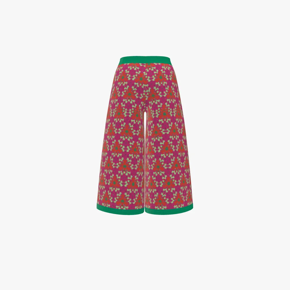 Red and Green Women's Culottes