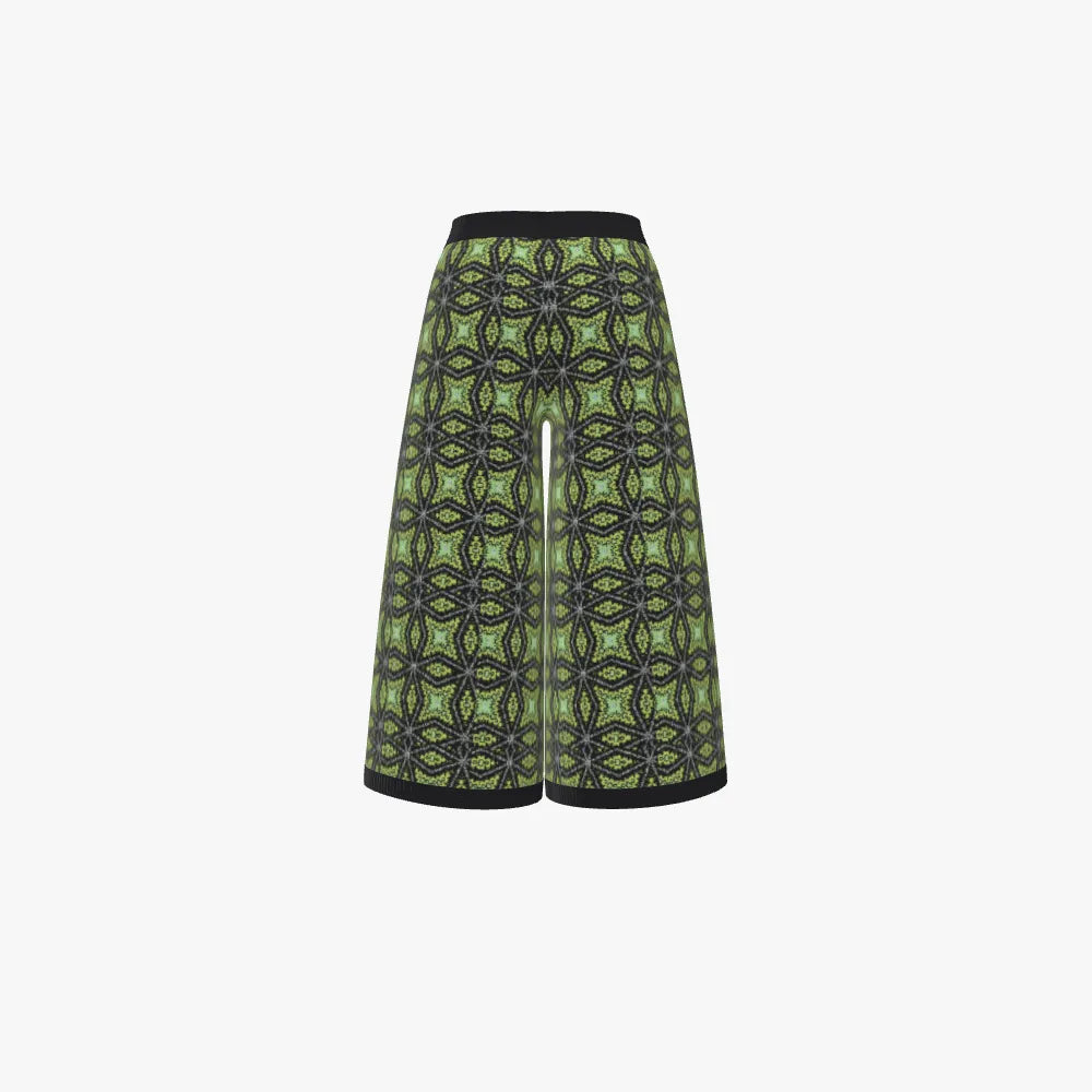 Green Gold Knitted Culottes