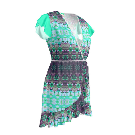 Sky Prairie Silk Wrap Dress