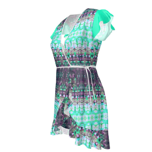 Sky Prairie Silk Wrap Dress
