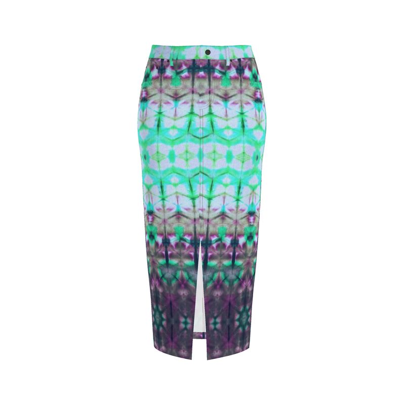 Long Denim Maxi Skirt- Prairie Sky