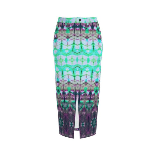 Long Denim Maxi Skirt- Prairie Sky