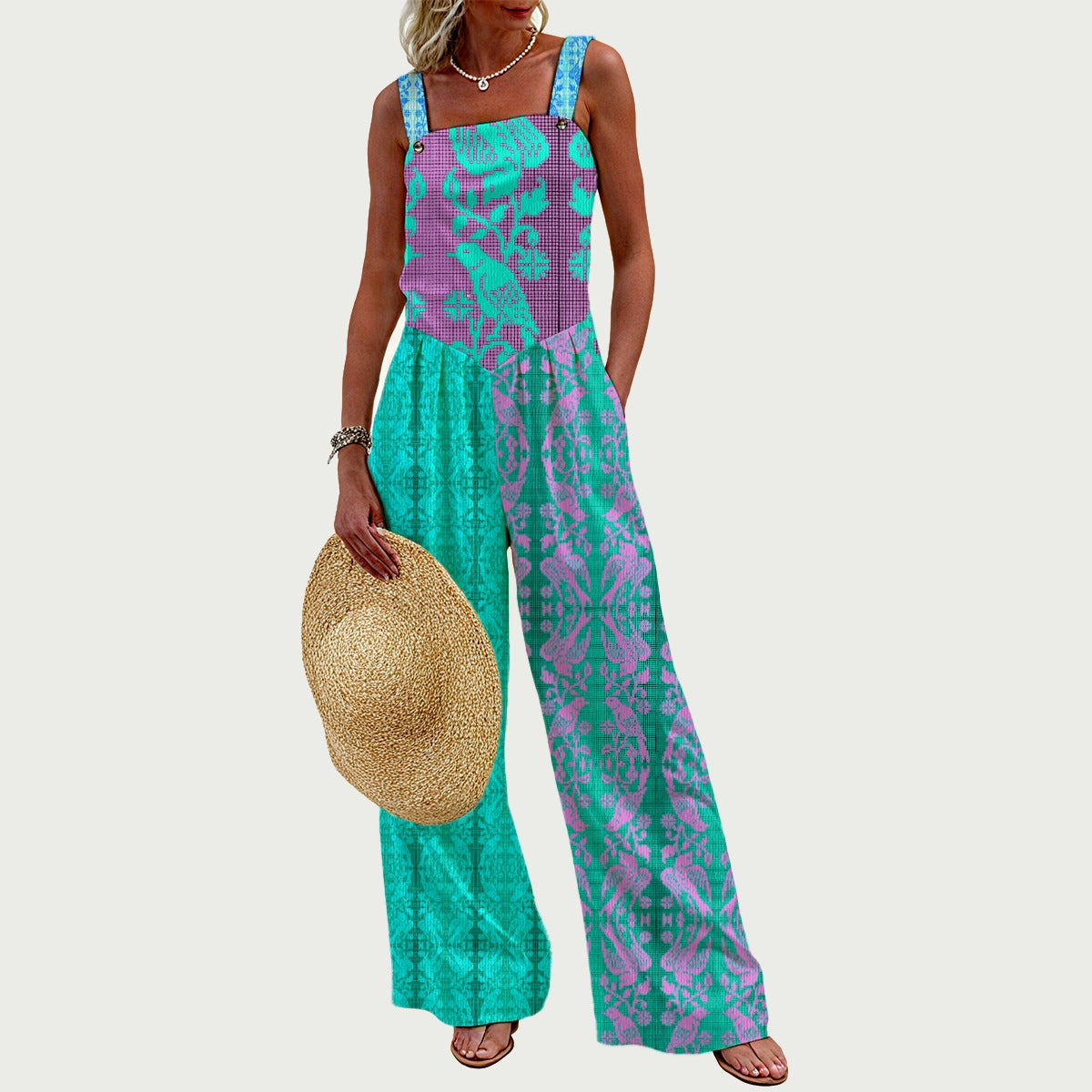 All-Over Print Women's Wide-Leg Jumpsuit