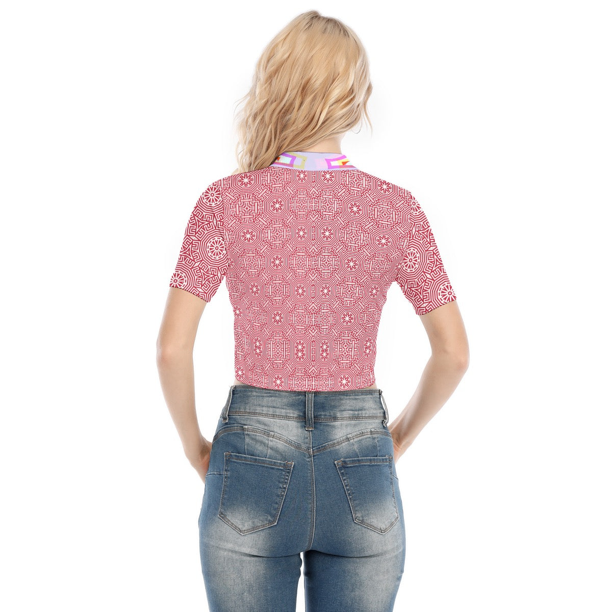 Short Sleeve T-shirt With Two-way Zipper