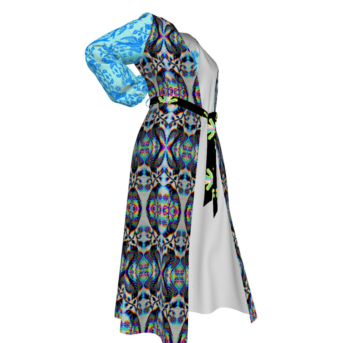 All-Over Print Women's Lace-up Chiffon Robe