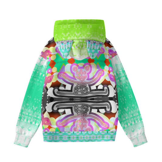 Tie-Dye, Skeleton Bear Hoodie With Pointy Ears