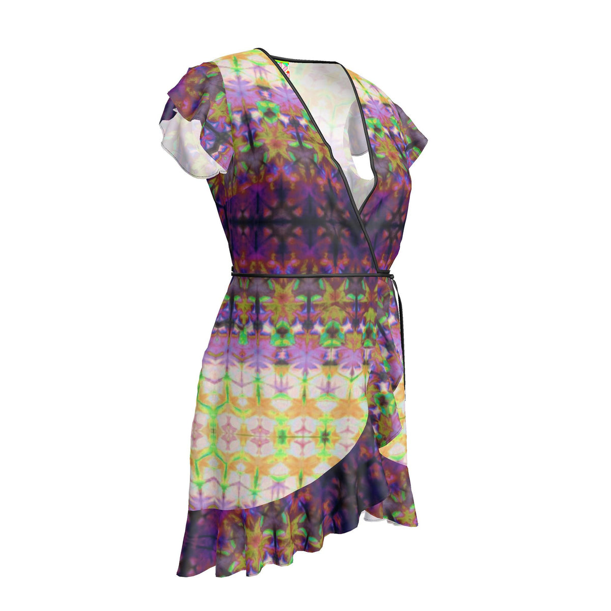 Sunset Orchid Silk Wrap Dress