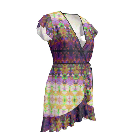 Sunset Orchid Silk Wrap Dress