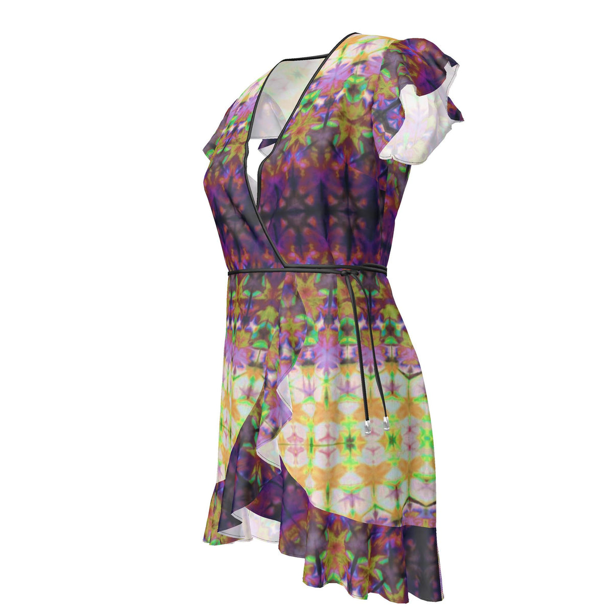 Sunset Orchid Silk Wrap Dress