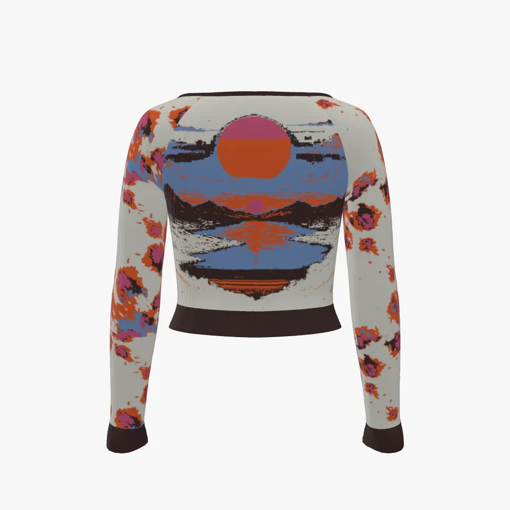 Fire Roses Sweetheart neckline sweater