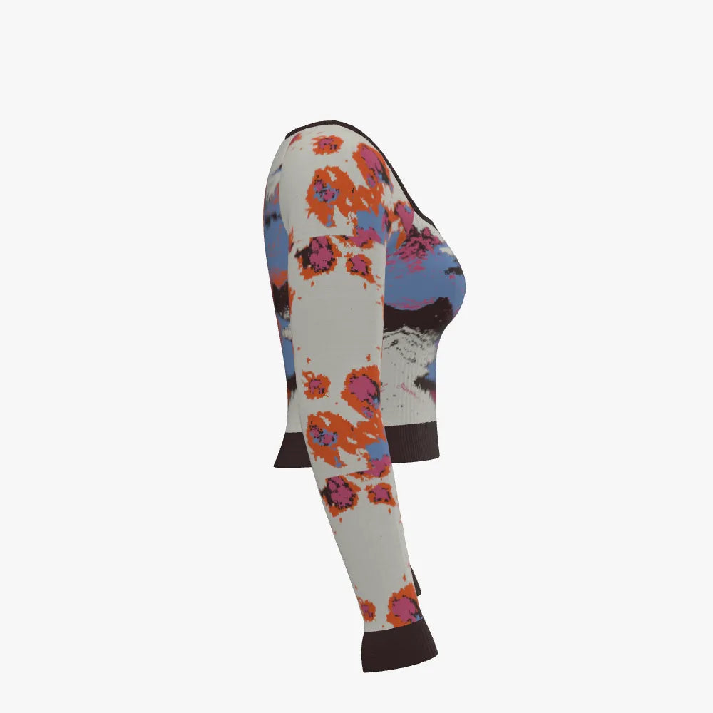 Fire Roses Sweetheart neckline sweater