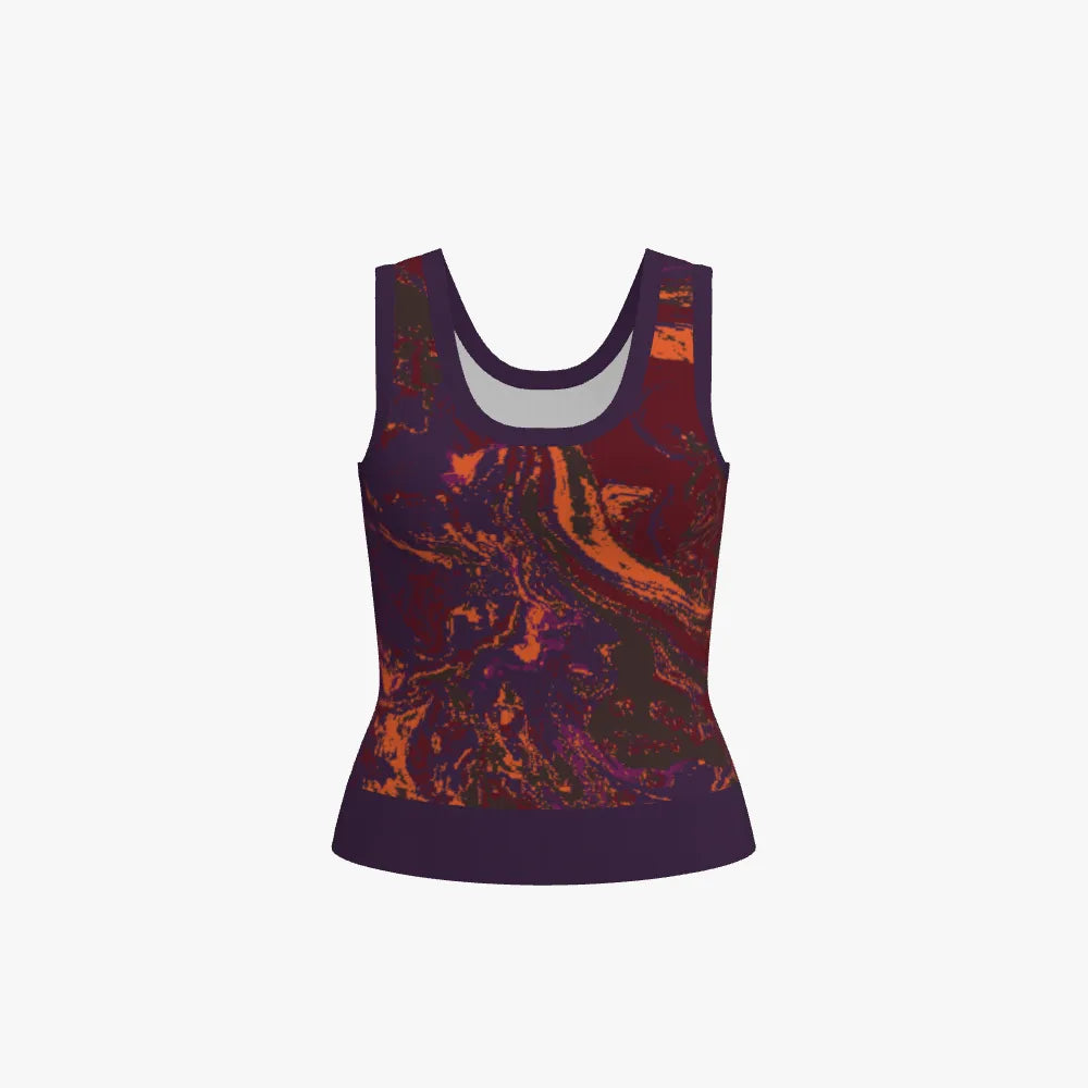 Marbled Women's Merino Wool Knit Tank Top