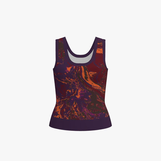 Marbled Women's Merino Wool Knit Tank Top