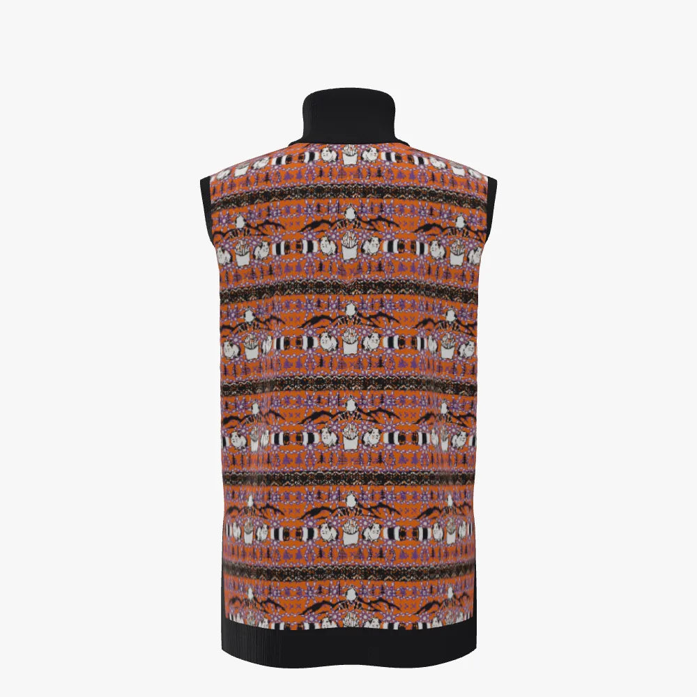 Women's Turtleneck Vest Orange and Purple