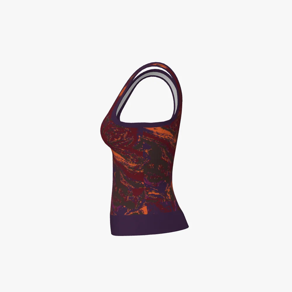 Marbled Women's Merino Wool Knit Tank Top
