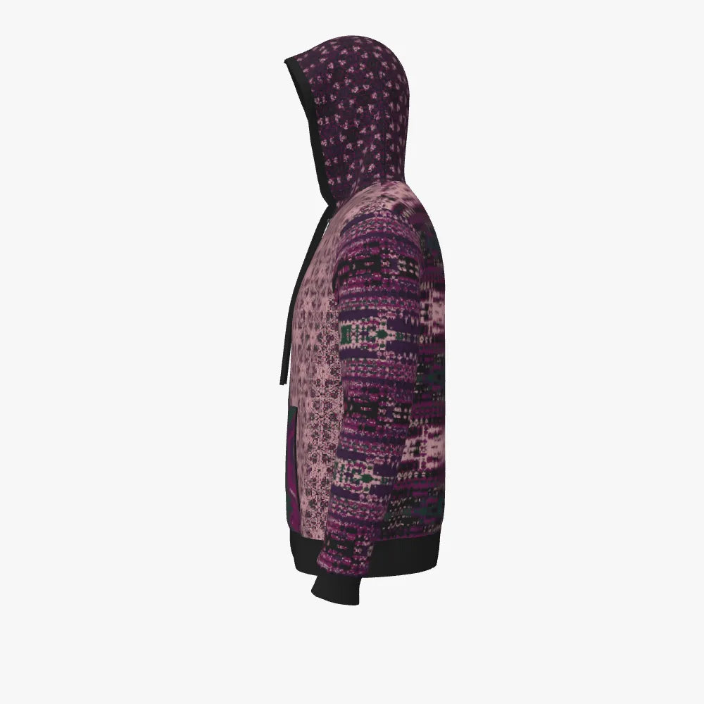 Merino Zip Up Hoodie - Burgundy