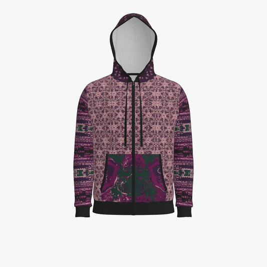 Merino Zip Up Hoodie - Burgundy