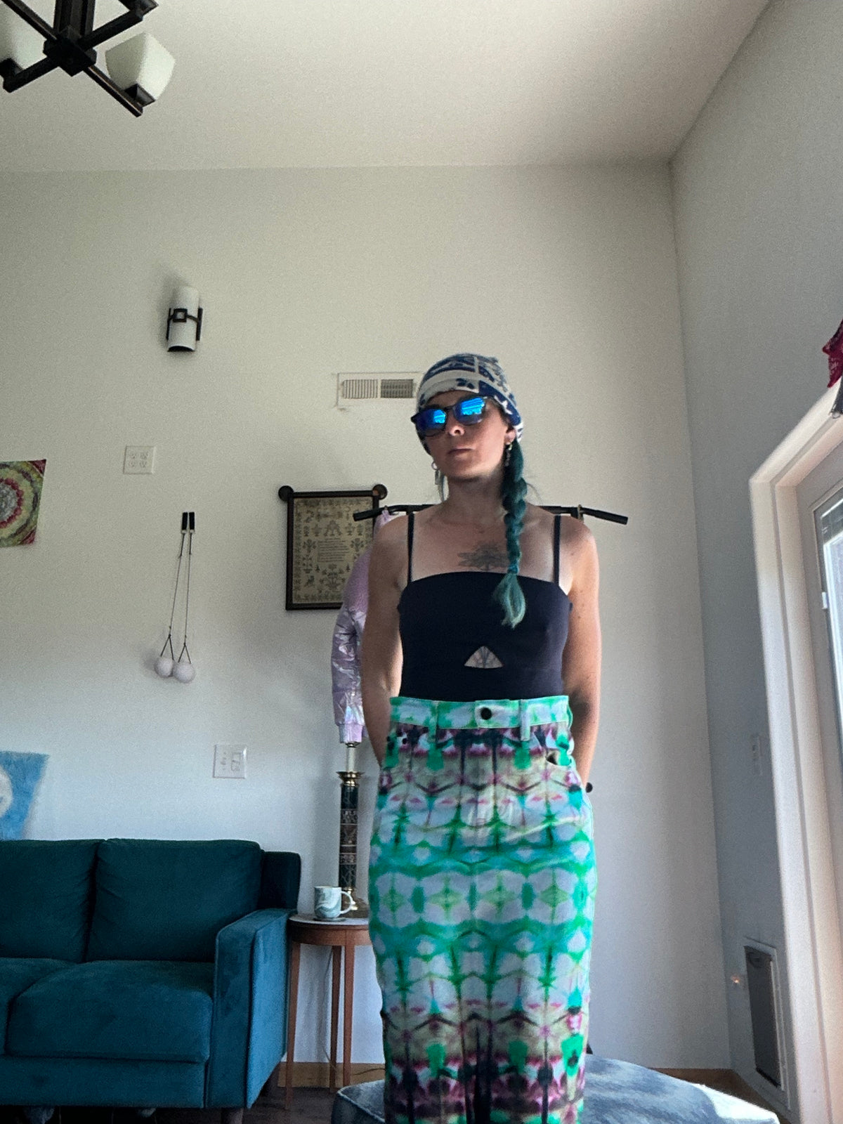 Long Denim Maxi Skirt- Prairie Sky