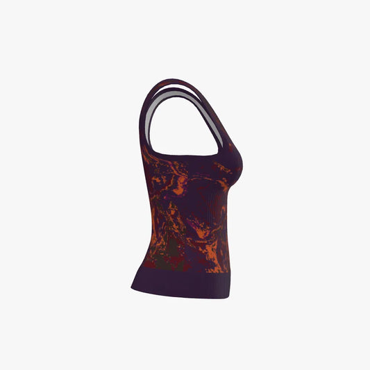 Marbled Women's Merino Wool Knit Tank Top