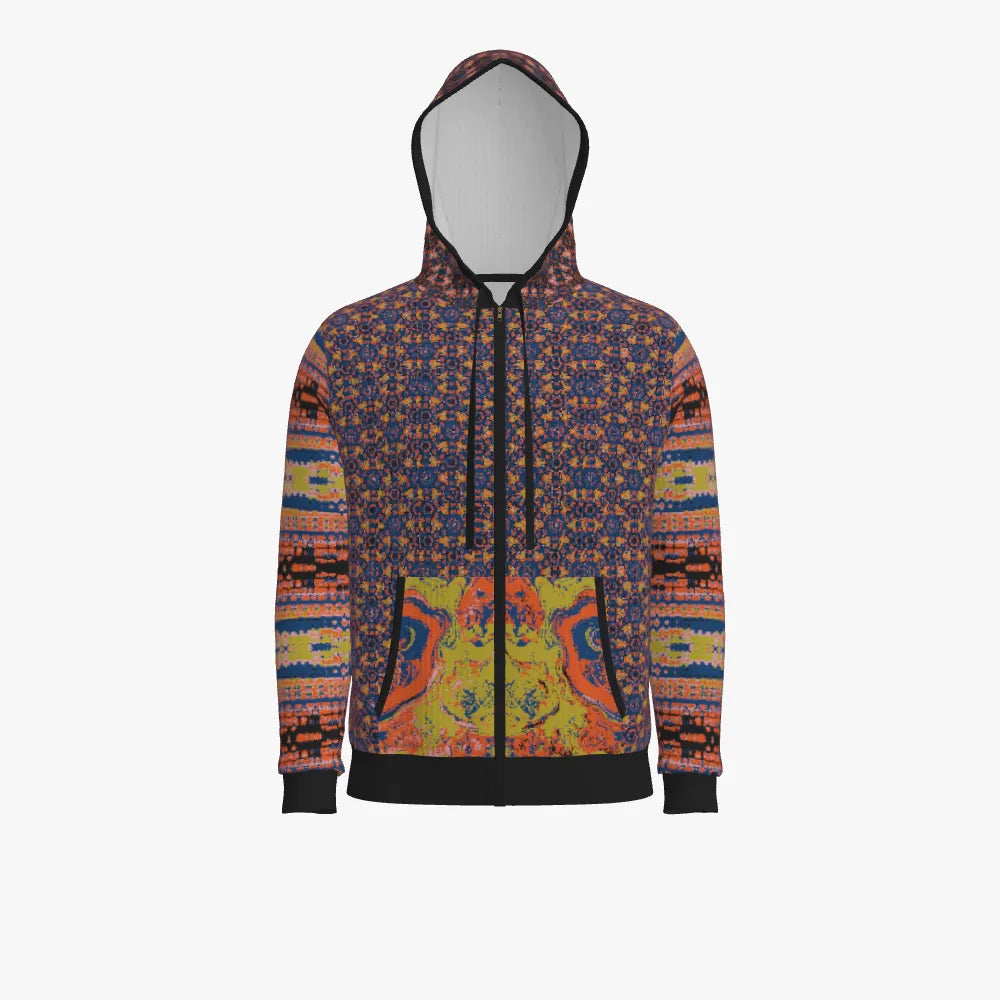 Merino Zip Up Hoodie - Orange