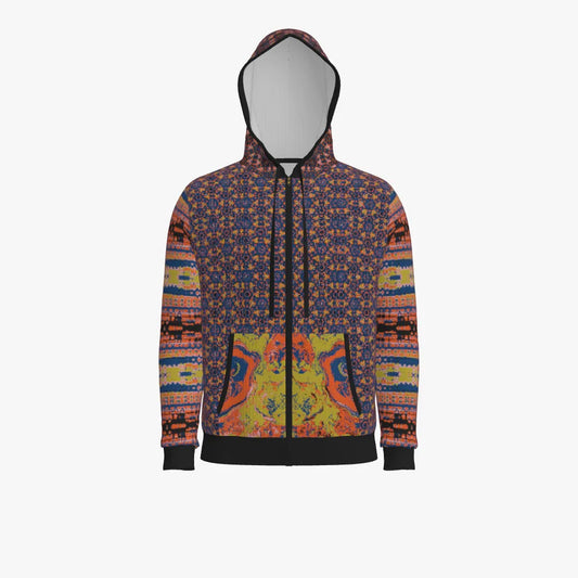 Merino Zip Up Hoodie - Orange