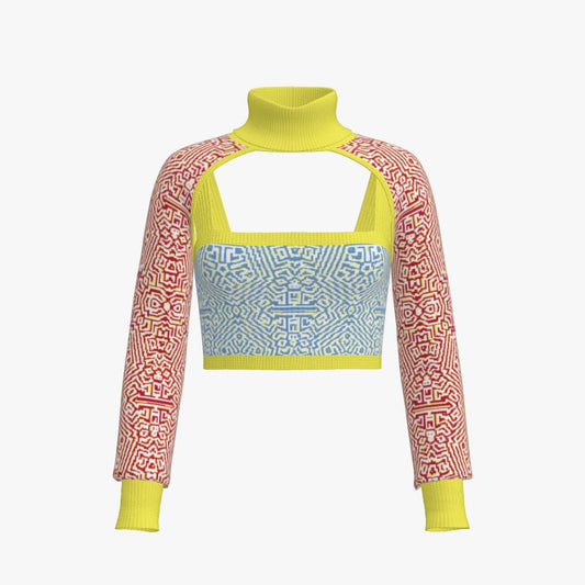 "Terminus"- Women's Cut-Out Cropped Shrug