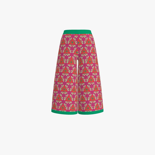Red and Green Women's Culottes